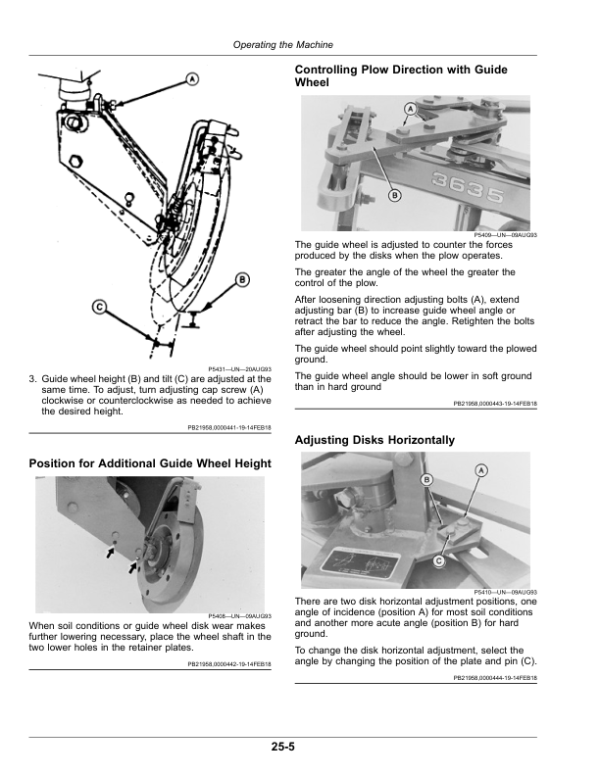 John Deere 3635 & 3645 IntegralReversible Disk Plows Operator’s Manual (OMKK54154) Workshop Guide