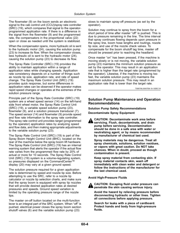 John Deere M4030, M4040 Self-Propelled Sprayers (190000-230000) (Worldwide Edition) Operator’s Manual (OMKK57257) Workshop Guide