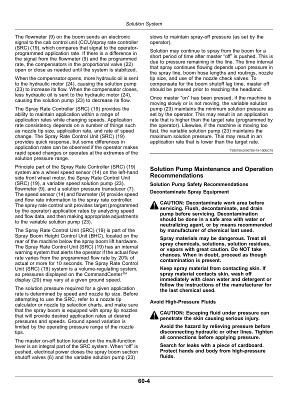 John Deere M4030, M4040 Self-Propelled Sprayers (190000-230000) (Worldwide Edition) Operator’s Manual (OMKK57257) Workshop Guide