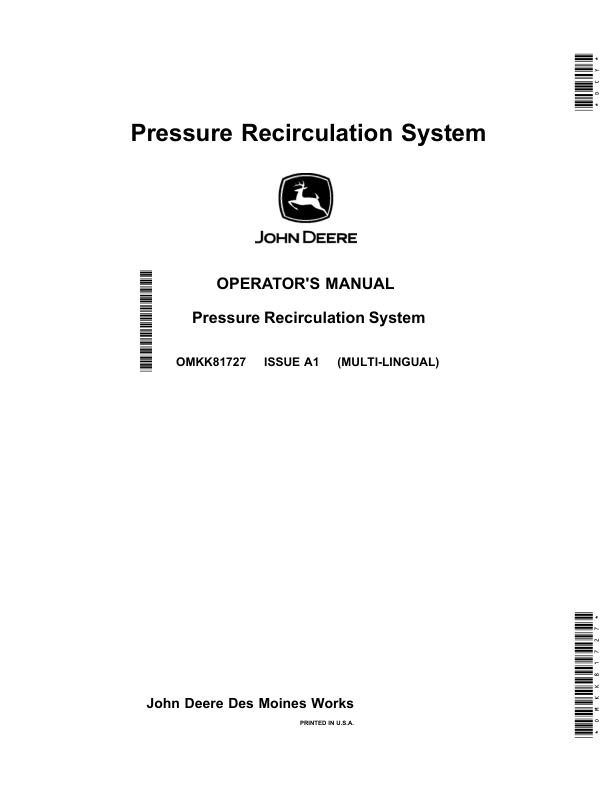 John Deere Pressure Recirculation System (North American) Operator’s Manual (OMKK81727) Workshop Guide