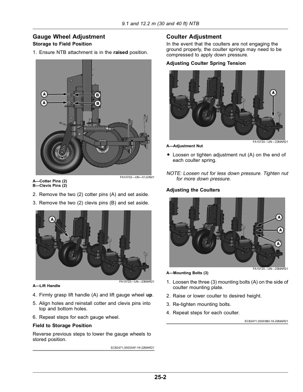 John Deere Nitrogen Tool Bar (022001-) (Export Edition) Operator’s Manual (OMKK84707) Workshop Guide
