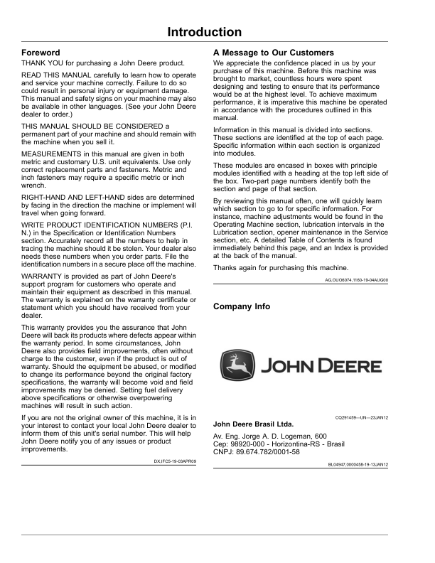 John Deere 1100 Series Planters (140100 – ) Operator’s Manual (OMKK85883) Workshop Guide