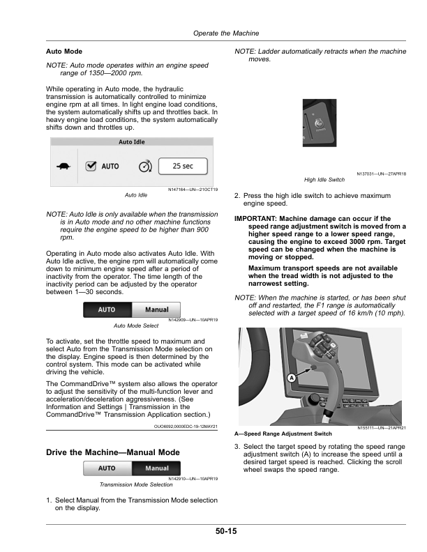 John Deere 410R, 412R, 612R Self-Propelled Sprayer (230001-) (North American) Operator’s Manual (OMKK90475) Workshop Guide
