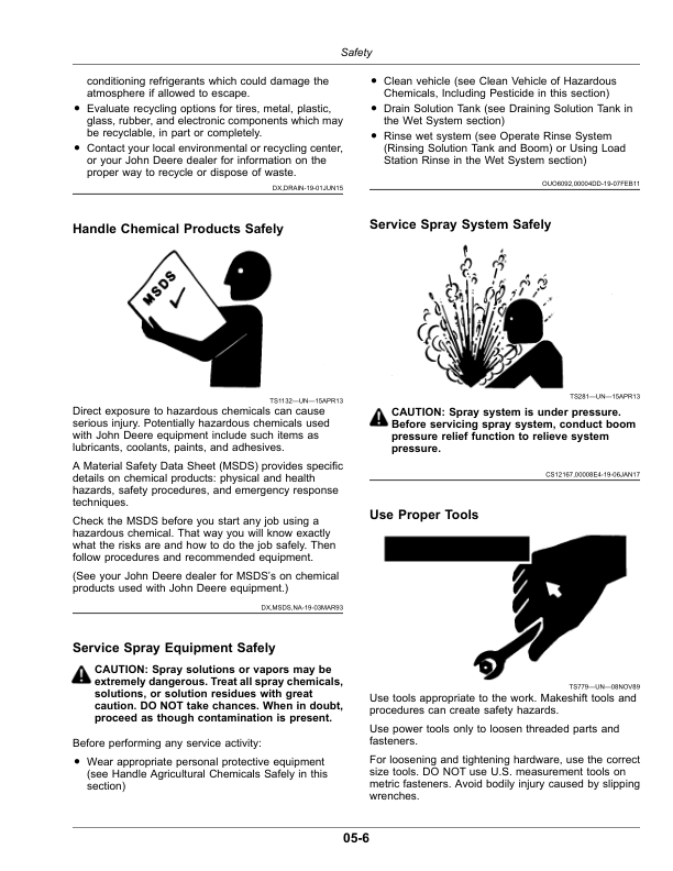 John Deere STS12, STS16, STS20 Self-Propelled Sprayer (022001-023000) (North American) Operator’s Manual (OMKK90551) Workshop Guide
