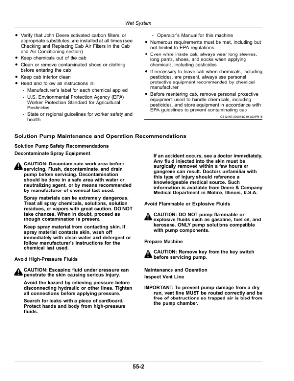 John Deere STS12, STS16, STS20 Self-Propelled Sprayer (230001-) (North American) Operator’s Manual (OMKK93836) Workshop Guide