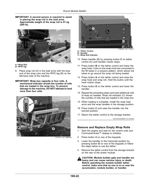 John Deere 4MZ-6 (CP770) Cotton Picker (210001-230000) (China Edition) Operator’s Manual (OMKK99036) Workshop Guide