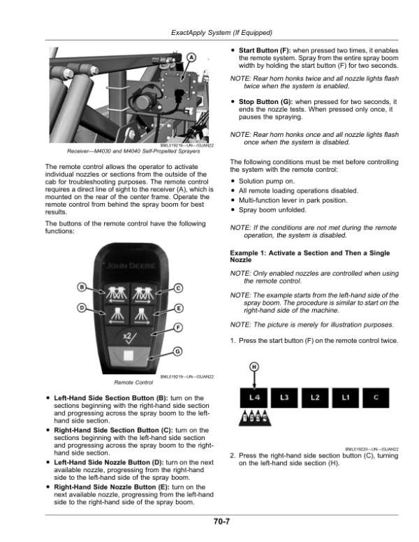 John Deere M4025, M4030, M4040 Self-Propelled Sprayers (240001-250000) Operator’s Manual (OMKK99062) Workshop Guide
