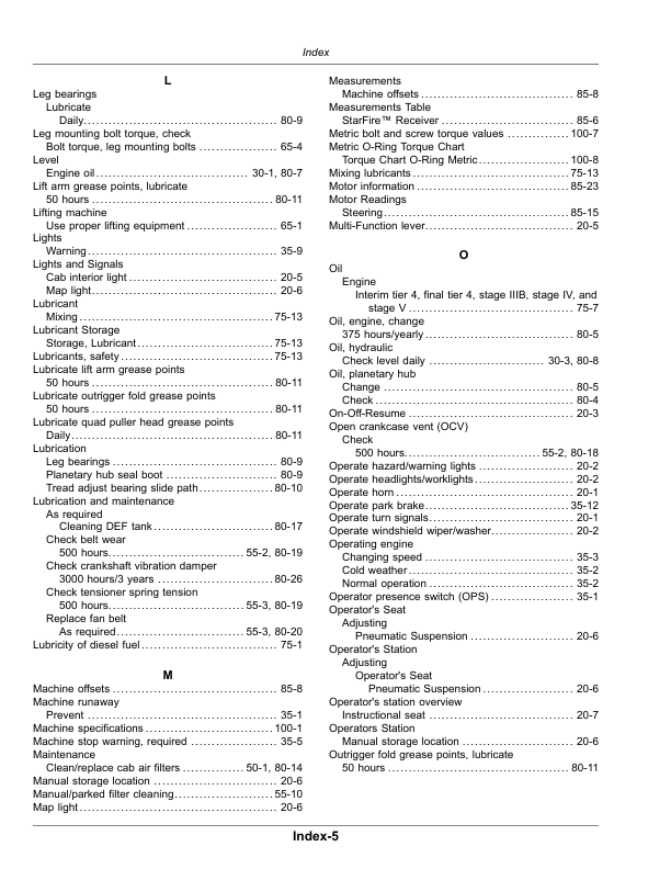John Deere 204SP Self-Propelled Detasseler ()230001) (North American) Operator’s Manual (OMKK99182) Workshop Guide