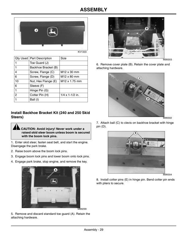 John Deere PRO850, PRO900, PRO911 Worksite Pro Attachments Operator’s Manuals (OMKV18678) Workshop Guide