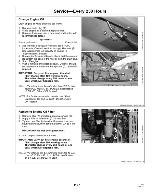 John Deere 6110E & 6125E Tractors (Manufactured in Montenegro) Operator’s Manual (OML218561) Workshop Guide