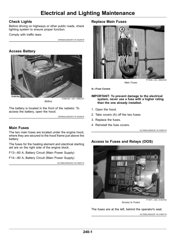 John Deere 6105J, 6140J, 6140JH, 6155J, 6155JH Tractors (Export Edition) Operator’s Manual (OML225581) Workshop Guide