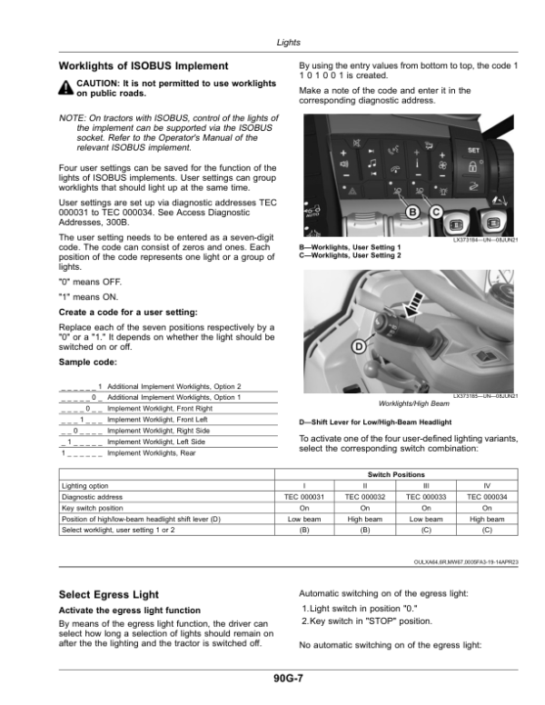 John Deere 6R-2304 Tractor (China Edition) Operator’s Manual (OML227214) Workshop Guide