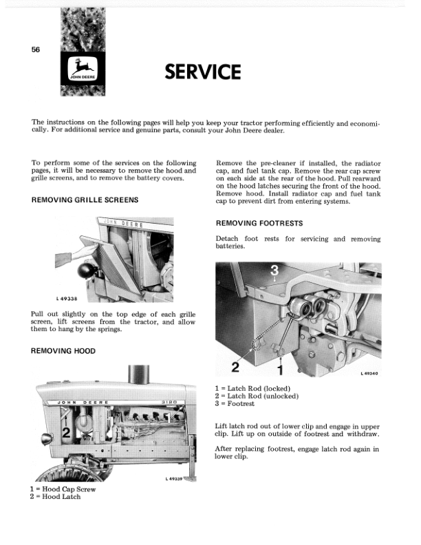 John Deere 3120 Tractor Operator’s Manual (OML25968) Workshop Guide