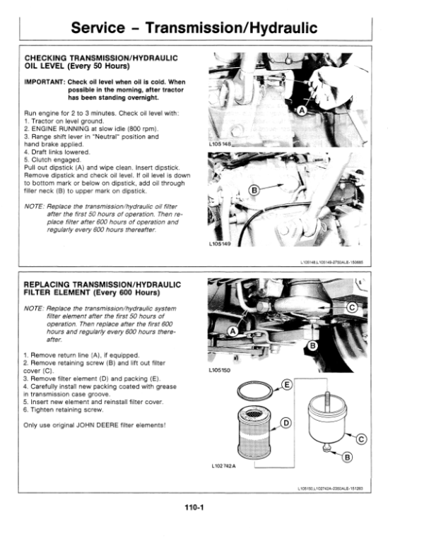 John Deere 2750 Tractor Operator’s Manual (OML39650) Workshop Guide