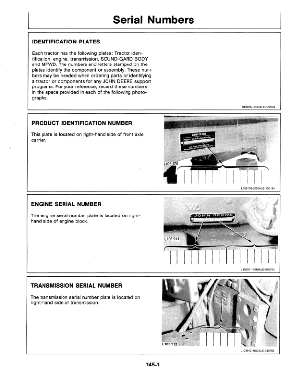 John Deere 2350, 2550 Utility Tractors Operator’s Manual (OML55481) Workshop Guide