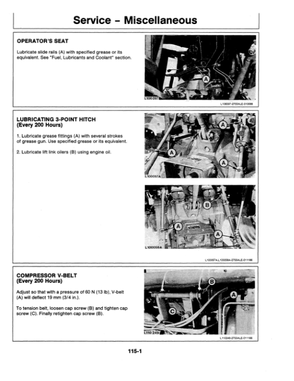 John Deere 2355, 2555 Tractors Operator’s Manual (OML57751) Workshop Guide