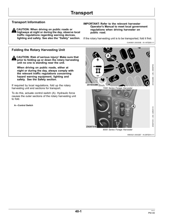 John Deere 770 Rotary Harvesting Unit North America (125397- ) Operator’s Manual (OMLCA113744) Workshop Guide