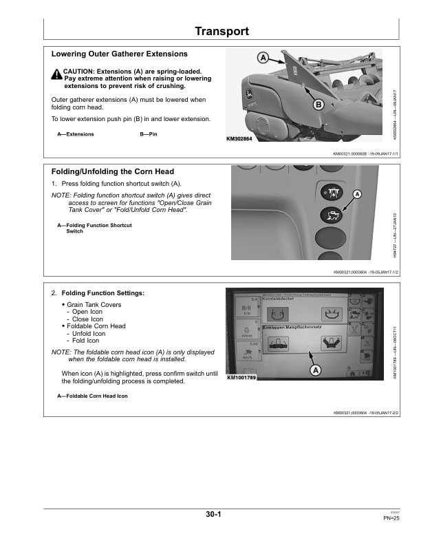 John Deere 608FC Folding Corn Heads Operator’s Manual (OMLCA115700) Workshop Guide