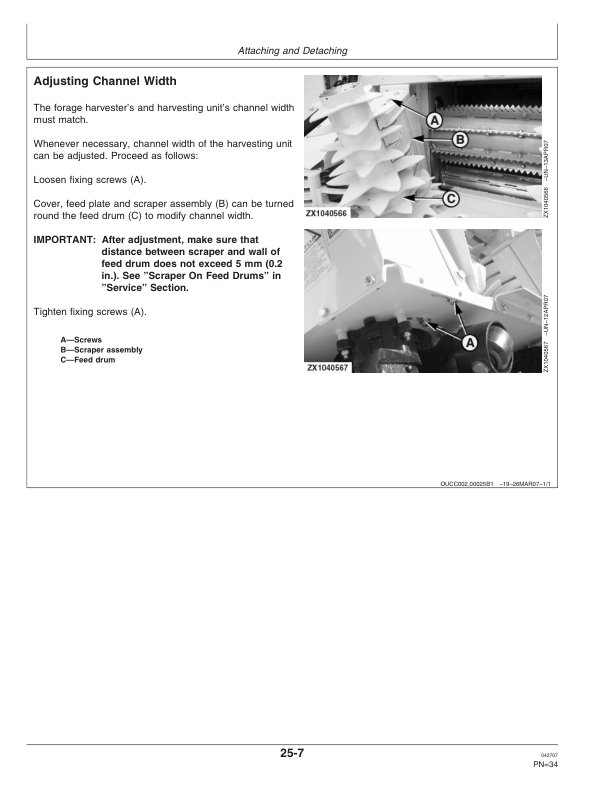 John Deere 684, 686, 688, 710 Rotary Harvesting Units (108113-) Operator’s Manual (OMLCA93937) Workshop Guide