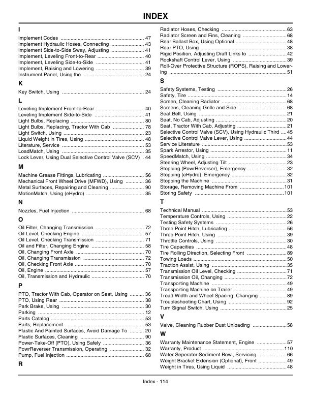 John Deere 3120, 3320, 3520 & 3720 Compact Utility Tractors North America Operator’s Manual (OMLVU19809) Workshop Guide
