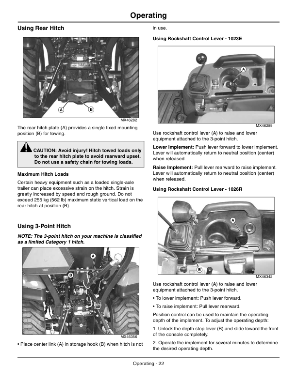 John Deere 1023E & 1026R Compact Utility Tractors (010001-209999) (North American) Operator’s Manual (OMLVU24604) Workshop Guide