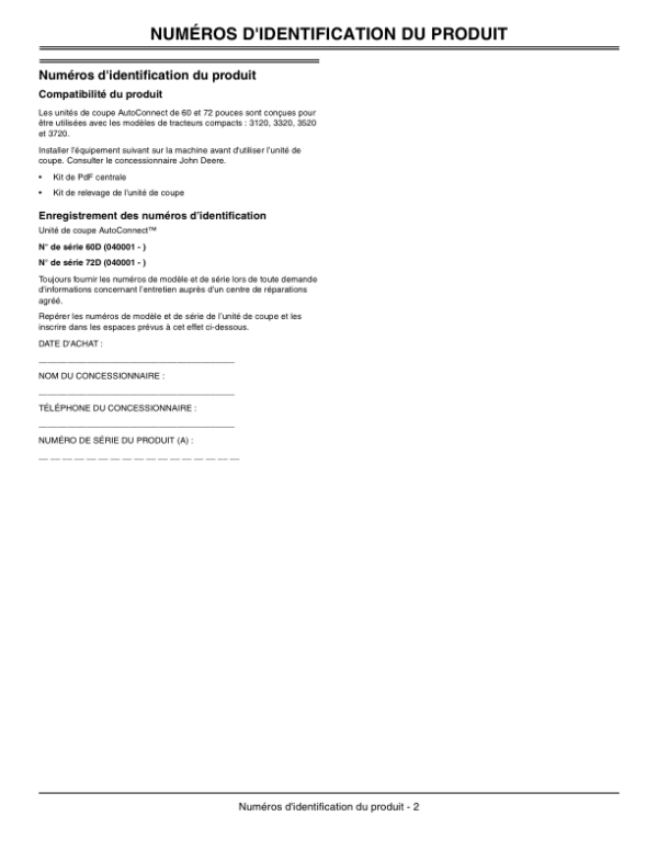 John Deere 60D,72D Mower Deck (EX) Operator’s Manual (OMLVU25183) Workshop Guide