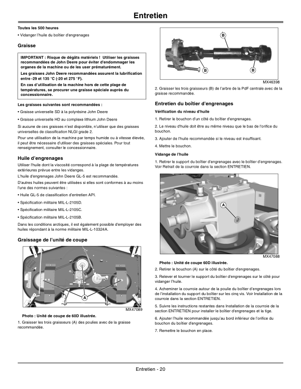 John Deere AutoConnect Mid-Mount Mower 54D, 60D (EX) Operator’s Manual (OMLVU25620) Workshop Guide