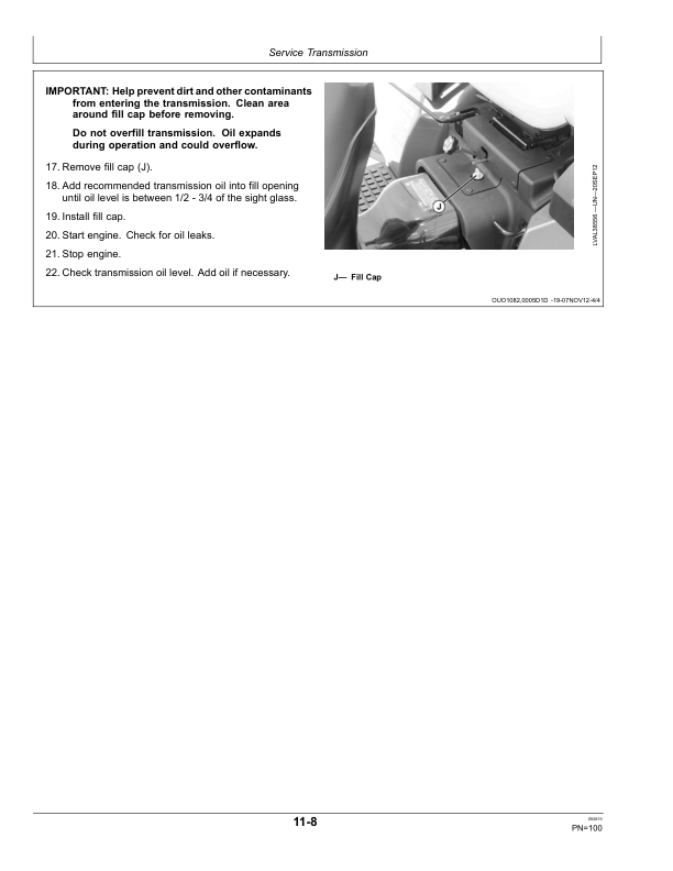 John Deere 2025R, 2027R, 2032R Compact Utility Tractors (010001-) Operator’s Manual (OMLVU26876) Workshop Guide
