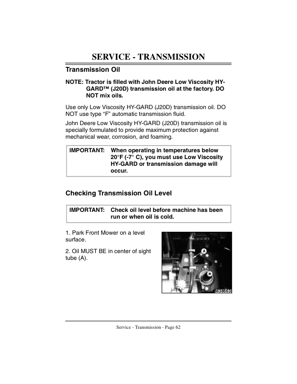 John Deere F911 Front Mower (100001-) Operator’s Manual (OMM111479) Workshop Guide