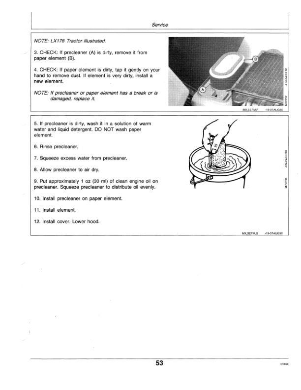 John Deere LX172, LX176, LX178 & LX186 Lawn Tractors Operator’s Manual (OMM111804) Workshop Guide