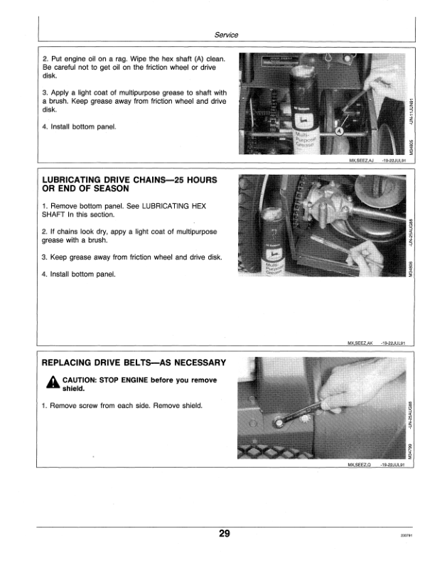 John Deere TRS27, TRS32 Walk-Behind Snow Blowers Operator’s Manual (OMM114676) Workshop Guide