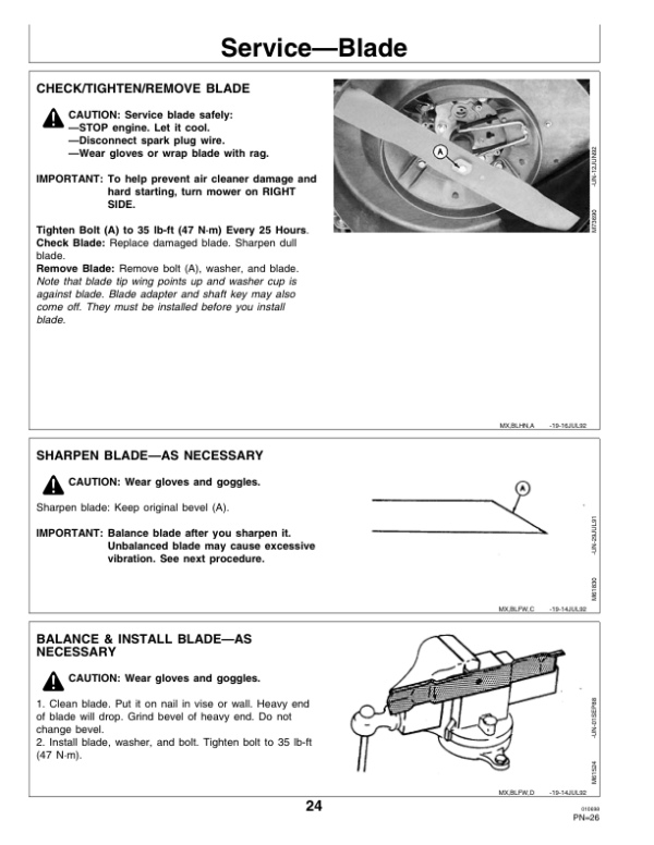 John Deere 14PT, 14ST 21-In. Tricycler Walk-Behind Rotary Mower (010001-) Operator’s Manual (OMM118181) Workshop Guide