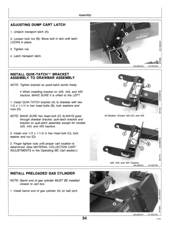 John Deere MC519 Material Collection Utility Cart (-040425) Operator’s Manual (OMM118776) Workshop Guide