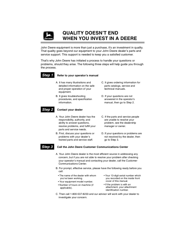 John Deere 20 SR7 Reel-Mounted Mower (110001-) Operator’s Manual (OMM120416) Workshop Guide