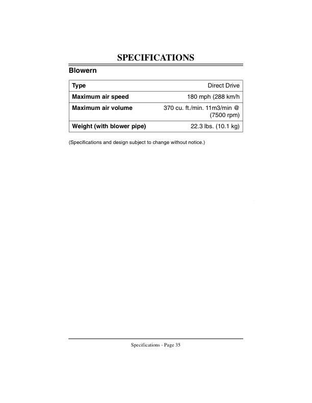 John Deere 45BP Backpack Blower Operator’s Manual (OMM122066) Workshop Guide