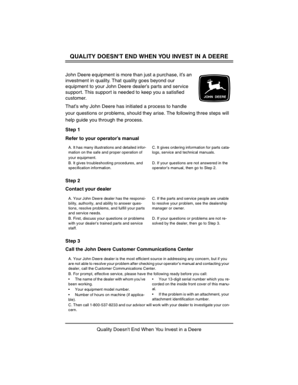 John Deere 38 Inch Snowthrower (010001-) Operator’s Manual (OMM122446) Workshop Guide