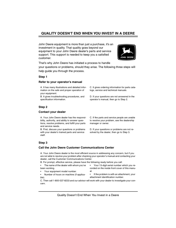 John Deere 38 Inch Snowthrower (010001-) Operator’s Manual (OMM122446) Workshop Guide
