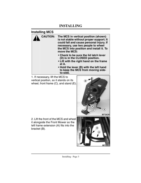 John Deere Material Collection System for F710, F725 Front Mowers (050001-) Operator’s Manual (OMM122905) Workshop Guide