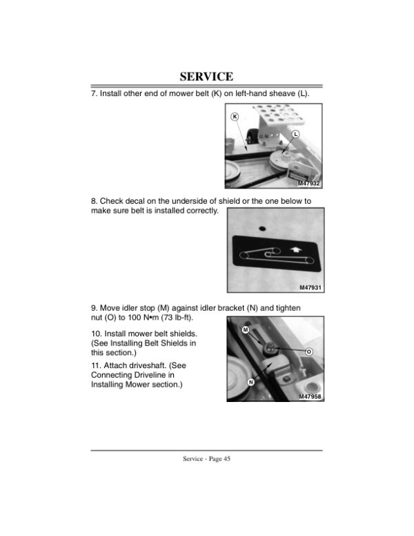 John Deere 60-Inch Direct-Drive Side-Discharge Mower for F1145 Front Mowers (4WD) Export Edition Operator’s Manual (OMM123181) Workshop Guide