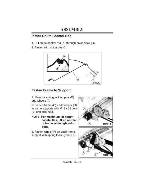 John Deere 42-Inch Snowthrower for 240, 245, 260, 265, 285, 320, 325, 345 Tractors (010001-200000) Operator’s Manual (OMM123354) Workshop Guide