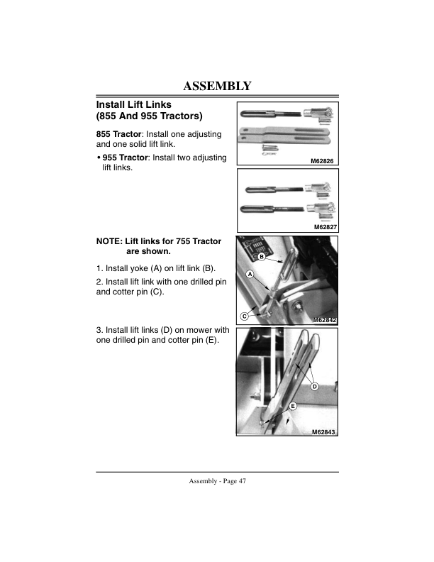 John Deere 60-In. Mower for 755, 855, 955 Series Tractors (140001-) Operator’s Manual (OMM123452) Workshop Guide