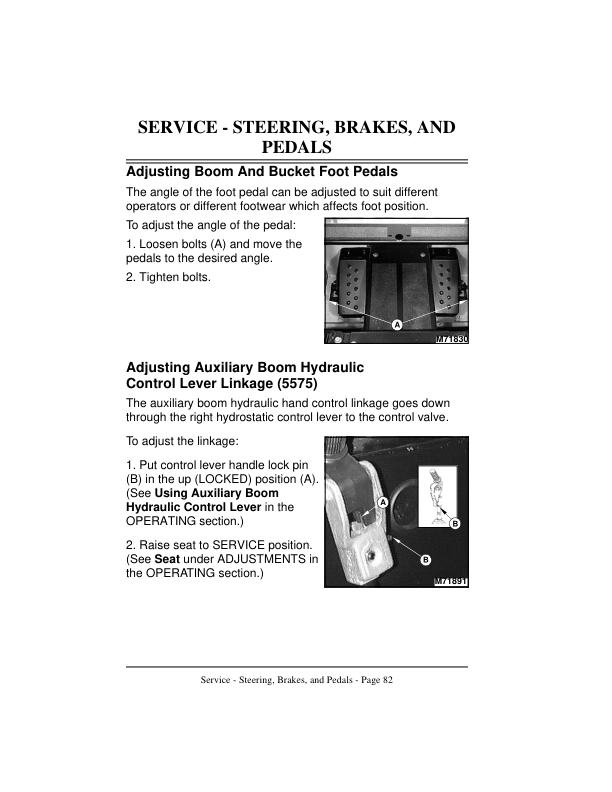 John Deere 4475, 5575 Skid Steers Operator’s Manuals (OMM123744) Workshop Guide