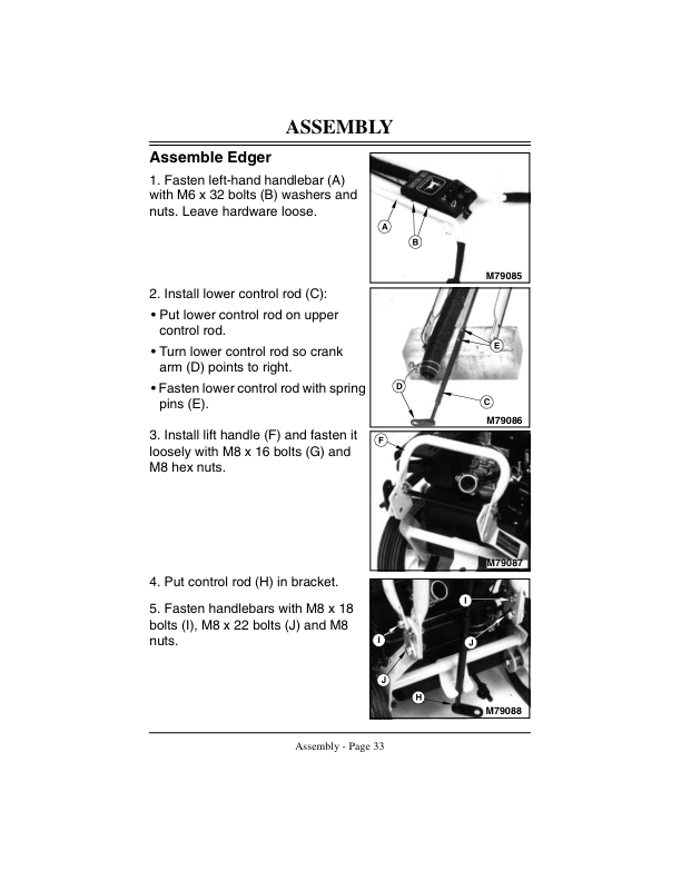 John Deere E35 Edger (610001-) Operator’s Manual (OMM125170) Workshop Guide