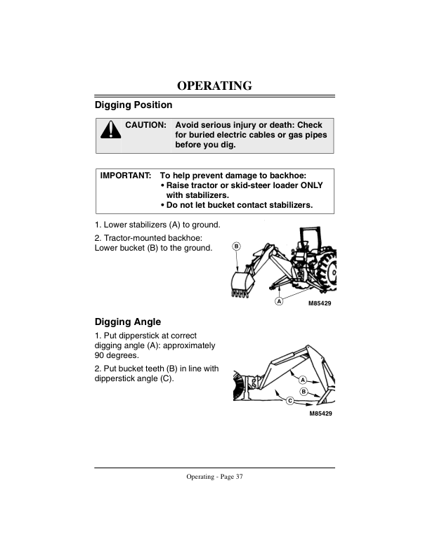 John Deere 8A & 8B Backhoe Operator’s Manual (OMM126823) Workshop Guide