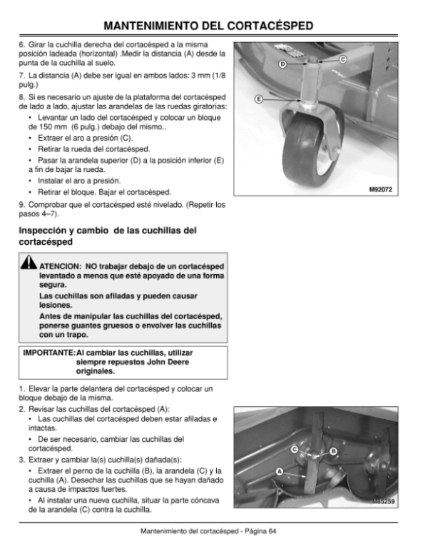 John Deere HD45, HD75 Commercial Walk-Behind Mowers (010001-) Operator’s Manual (OMM131726) Workshop Guide