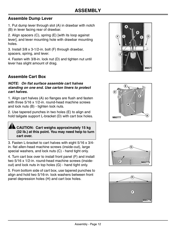 John Deere Sabre Utility Cart Operator’s Manual (OMM135017) Workshop Guide