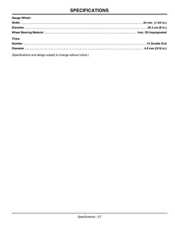 John Deere Front Mounted Thatcher for LX Lawn Tractors & GT Lawn & Garden Tractors Operator’s Manual (OMM136276) Workshop Guide