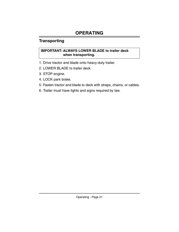 John Deere 42-Inch Front Blade (090001-) Operator’s Manual (OMM136309) Workshop Guide