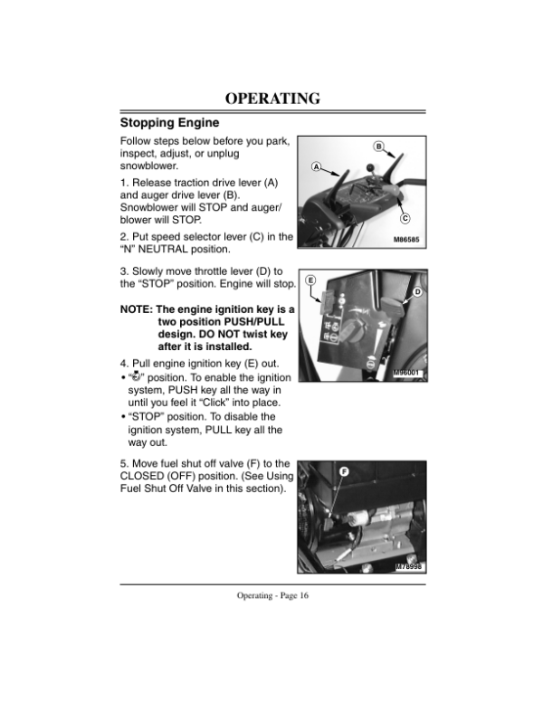 John Deere 828D, 1032D Walk-Behind Snowblowers (180001-) Operator’s Manual (OMM136935) Workshop Guide