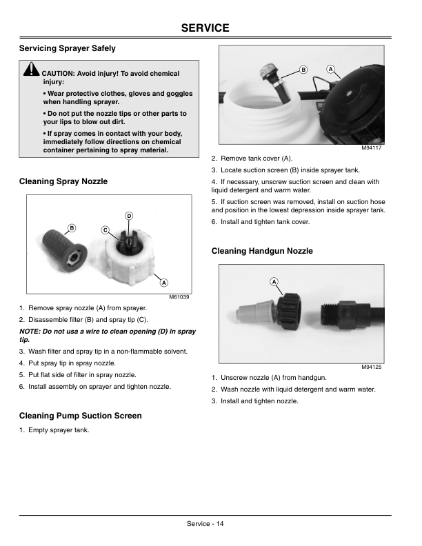 John Deere 15, 25 Gallon Tractor Trunk Mounted Sprayers (040001-) Operator’s Manual (OMM137621) Workshop Guide
